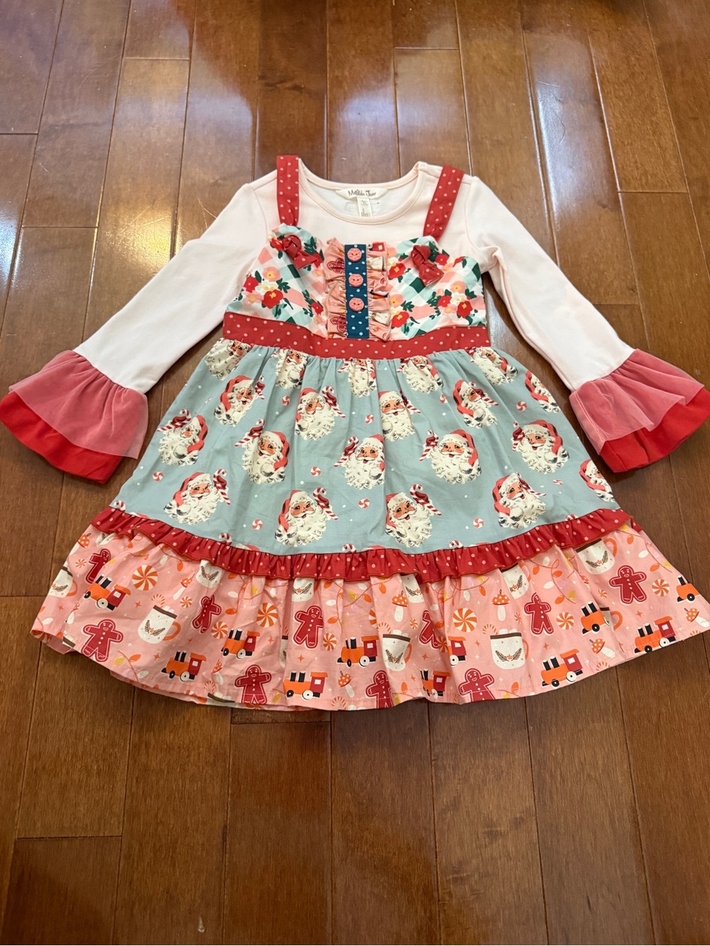 Matilda Jane Red, Pink & Blue Holiday Santa Dress